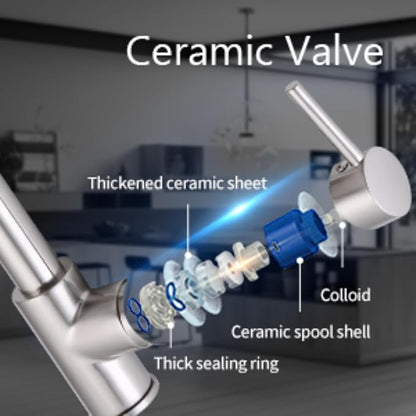 Smart Kitchen Faucet, 3 Modes Pull Down Sprayer, Touch On Sensor Activated, LED Temperature Control, 360-Degree Rotation, 1 or 3 Hole Deck Plate. 10-Year Warranty. (KW-70SN, Brushed Nickel)