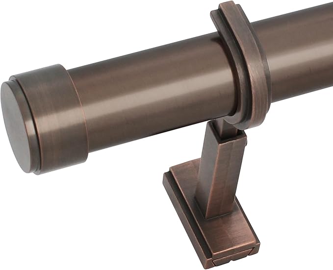 BlastHome® Non-Adjustable Luxury Curtain Rods for Windows, 1 ¼” Rod Set, 6 foot Fixed Length (Two Rods Connect for a Seamless Look), Oil Rubbed Bronze