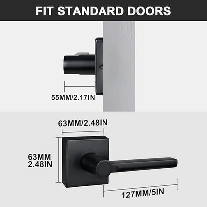 7 Pack Dummy Door Levers in Matte Black, Heavy Duty Interior Handle Lock for Closet Pantry, Non-Turning, Single Sided, Reversible for Left/Right Hand