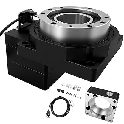 Hollow Rotary Actuator Ratio 10:1 Hollow Rotating Table Precision Rotary Reducer High Accuracy Hollow Rotary Platform for NEMA23 6.35mm 8mm Shaft/60 mm Servo Motor 14mm Shaft Alternative Cam Indexer