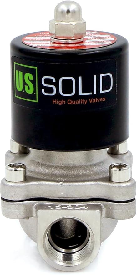 U.S. Solid 1/2" Stainless Steel Electric Solenoid Valve 110VAC Normally Closed Air Water(Pack of 20)