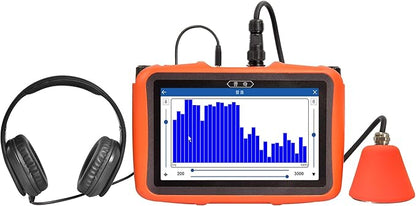 PQWT L40 Underground Water Leak Detectors for Home Wall Water Pipe Detector Machine Vertical Sensor Acoustic Pipeline Leakage Detection Kit Noise Reduction Headphone Smart Touchscreen Carry Case