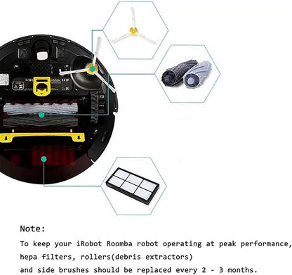 MZY LLC 23 Pack Replacement Parts for iRobot Roomba 800 900 Series 960 850 860 870 871 880 890 980 985 Vacuum Cleaner, Replenishement Kit with 2 Set Debris Extractor + 6 Filters + 3 Side Brushes