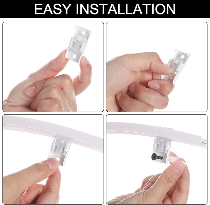 Jetec Curtain Tracks Ceiling Flexible Curtain Track Bendable Rail Curved Wall Mounted for Living Room Bedroom Divider Rod RV(10 Meter/ 32.8 Feet,White)