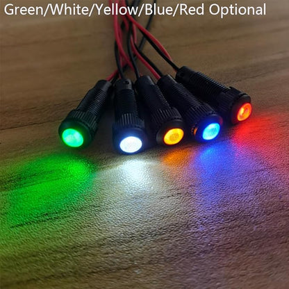 8pcs Red/Blue/Green/White LED Indicator Pilot Light 110VAC Mounting Hole Size 8mm(Flame Retardant Plastic Shell)