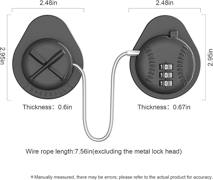 2 Pack Latest Baseball Style Child Safety Refrigerator Lock with 3 Digit Combination Code; Baby Proofing Cabinet Latches for Fridge, Closet, Drawer & Freezer (Black)