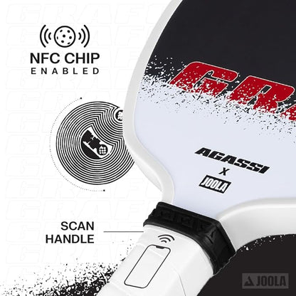 JOOLA GRAF Edge 16mm Pickleball Paddle - Carbon Fiber Pickleball Racket for Increased Spin & Control - Agassi Shape for Power & Precision - UPA-A Certified - USAP Approved - NFC Chip Enabled