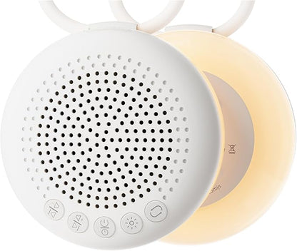 Glocusent 3-in-1 Portable Baby Sound Machine, White Noise Machine for Sleeping, Night Light & Phone Connected Speaker 34 Sounds Timing Function 1000mAh Large Battery Designed for Travel