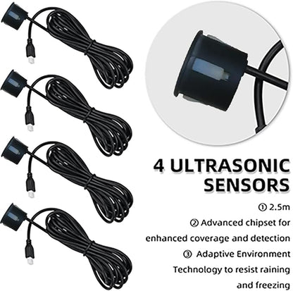 New Feature Rear Parking Sensor with Selectable Distance in Feet, Bidirectional Display Options, and Customizable Numeric Orientation and There are 18 Color Probes to Choose from(Matte Black)