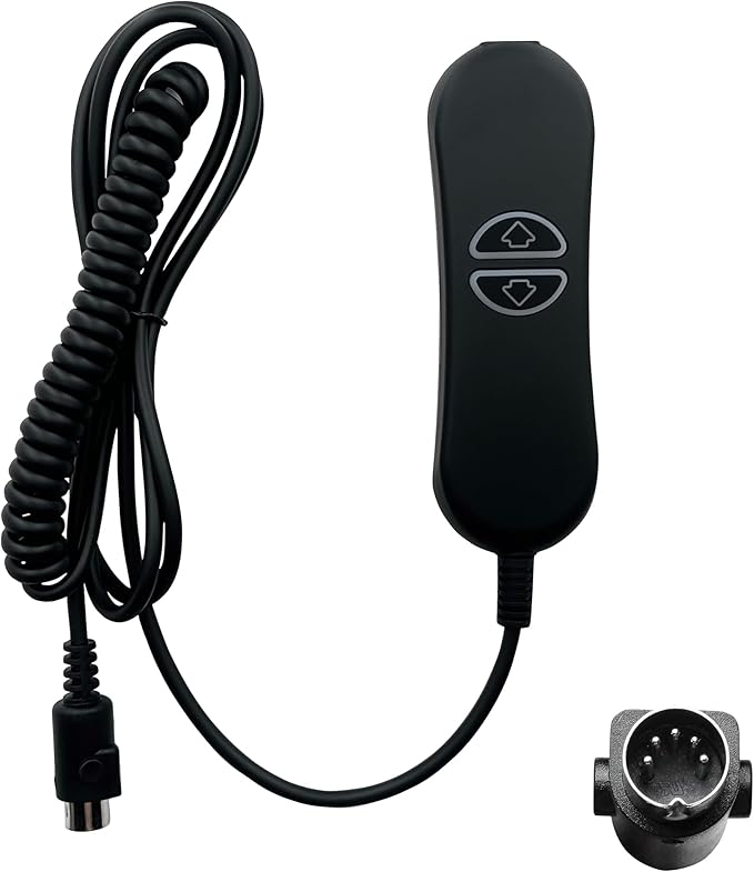 2 Button 5 Pin Prong Hand Control Controller Remote with USB and Backlight for Lift Chairs Electric Sofa Power Recliners