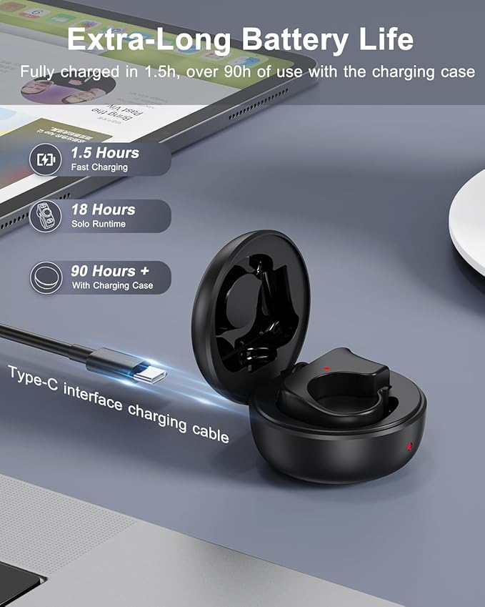 [New Upgrade, Easy to Use] TikTok Scrolling Ring Remote Control, Camera Shutter Remote, Wireless Bluetooth Scrolling Ring for iPhone, iPad, iOS, Android - Black