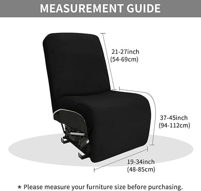 Easy-Going 100% Waterproof Recliner Cover Additional Seat Cover for Reclining Couch, Stretch Sofa Covers Washable Furniture Protector for Kids & Pets, 1 Seat, Black