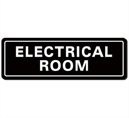 Electrical Room Sign - Premium Durable Acrylic Material, Super Strong Self-adhesive, Quick Installation, Suitable for Your Home and Business (9 × 3 Inches, Black)