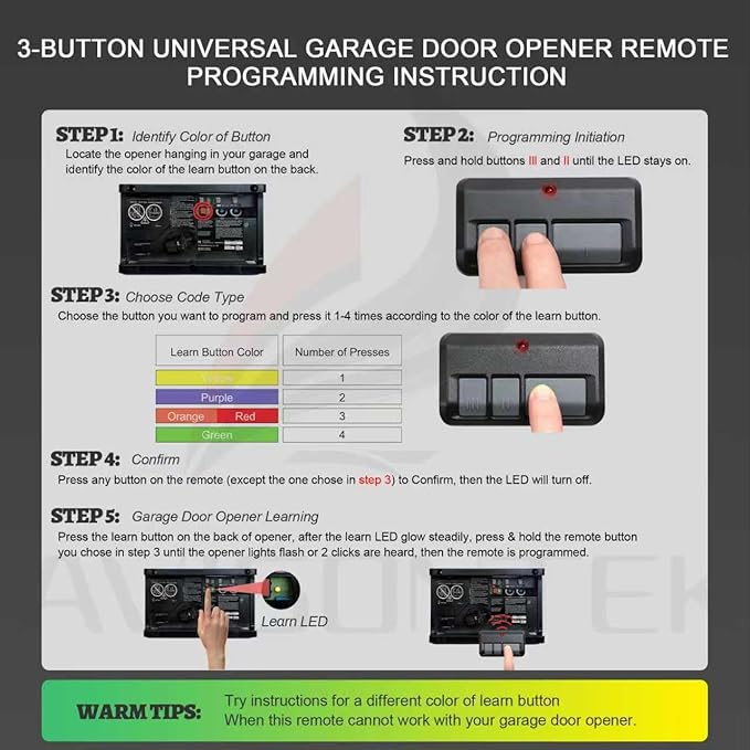 3 for 893LM Universal LiftMaster Chamberlain Craftsman Garage Door Opener Remote, Security+2.0 MyQ【3-Year-Warranty】