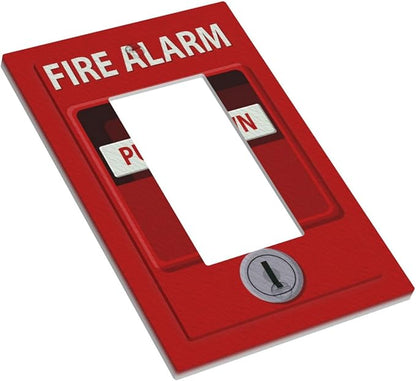 Decorative Outlet Covers Red Fire Alarm Novelty 1 Gang Single Decora GFCI Device Light Switch Covers Plate 1 Rocker Wall Plate Jumbo Switch Cover Plate for Bedroom Bathroom Decor