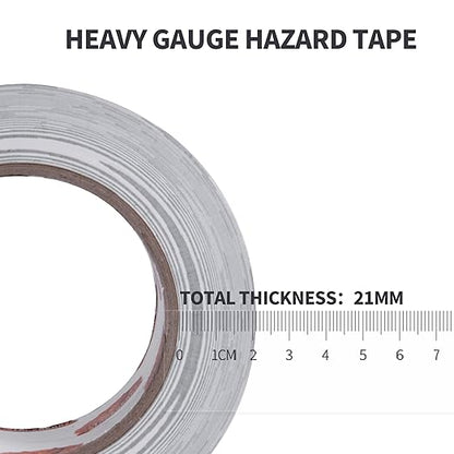 TAPEBEAR Hazard Caution Tape, 2inch x 150 Feet(50yds) Self Adhesive Warning Tape for Steps, High Visibility White&Black Tape for Outdoor Construction Warning, Danger Zone, 5Rolls