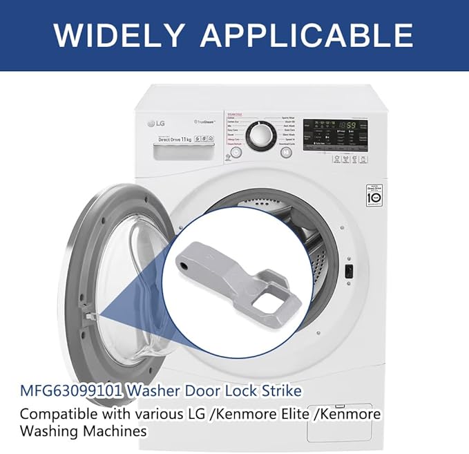 2Pcs MFG63099101 Washer Door Lock Strik for LG/Kenmore Washing Machine, Door Latch Hook Locker Replacement Part