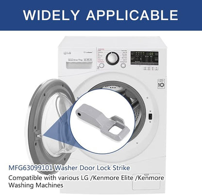 2Pcs MFG63099101 Washer Door Lock Strik for LG/Kenmore Washing Machine, Door Latch Hook Locker Replacement Part