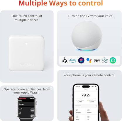 SwitchBot Smart Electric Motorized Blinds Kit with Hub Mini Matter-2.4G WiFi Remote Control, Solar Powered, Compatible with Alexa, Google Home and Siri, Light Sensing Control, Unlimited Group Control