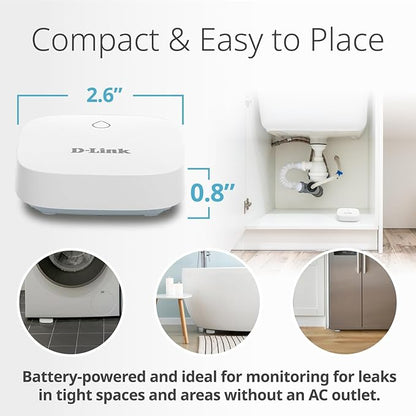 D-Link Add-on Remote Battery-Powered Water Leak Sensing Pod, Long-Range, Compatible Only with SW-A11KT, Single and Multi-Pack (SW-A2)