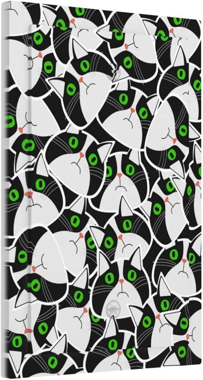 Funny Cat Wacky Kitty 1-Gang No Device Blank Wallplate Electrical Light Switch Covers Decorative Receptacle Face Plate Cover for Bathroom 5 X 3 IN