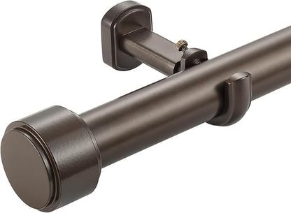 Heavy Duty Curtain Rods,1 1/4" Large Diameter Premium Nonadjustable Curtain Rod,72in/6ft Custom Window Treatment Rods with Durable Aluminum Brackets and End Caps,Dark Bronze Finish