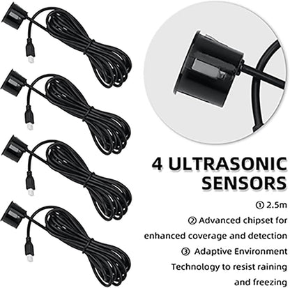 Parking Sensor Kit Backup Sensor Kit Reverse Sensor for Car 18 Color Options for Probes Adjustable Alarm Volume Professional Sensore de Reversa para Carro Safe Driving Assistant（Black）