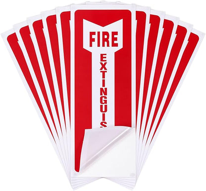 PATIKIL Fire Extinguish Signs, 36 Pack 12" x 4" 31.5 Mil Fire Extinguish Sticker Self Adhesive Vinyl Waterproof Protected Safety Sign with Arrow for Home Kitchen Car Boat