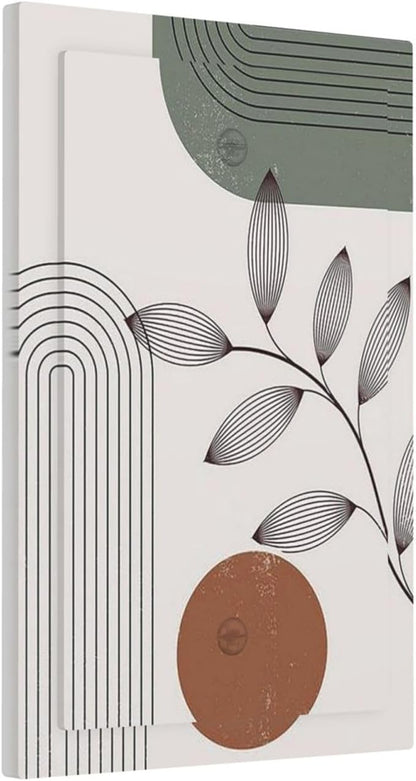 Light Switch Cover Plate Sage Green Boho Nature Art Minimalist Geometric Plant 1 Gang No Device Blank Electrical Wall Plates Faceplate Decorative Switch Plate for Bedroom living Room Decor