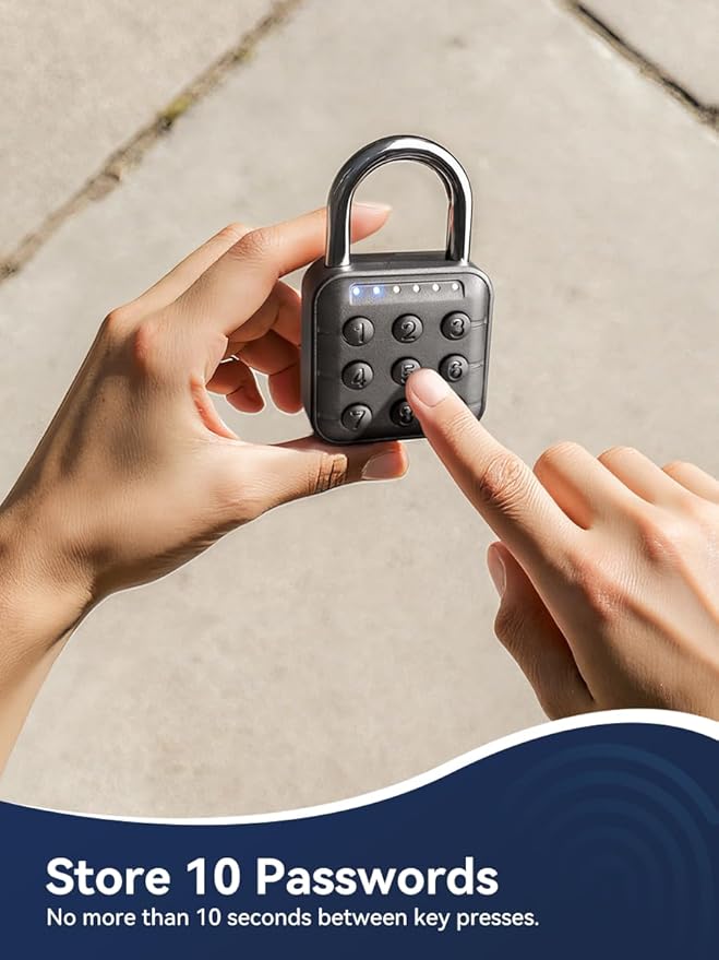 NexusLab Combination Lock for Locker, Locker Lock & Gym Lock with TUYA App: IP67 Rated, Corrosion-Resistant Zinc Alloy, Anti-Corrosion, for Gym/School/Travel, Privacy Safe, Supports (Tuya APP Contrl)