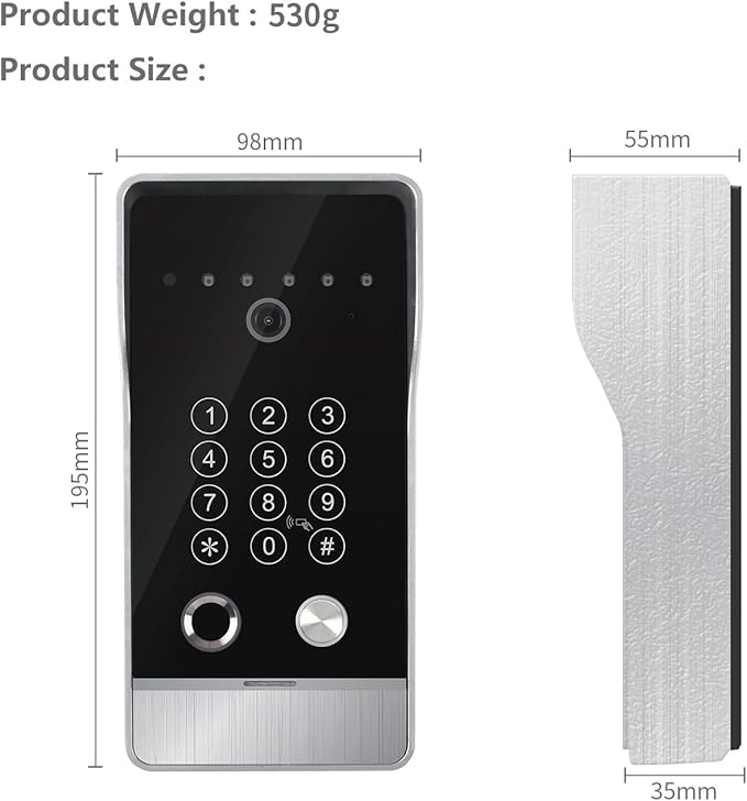 Wired Video Door Phone Apartment Intercom System,10 Inch Touch Monitor with 1080P doorbell,Support Fingerprints, RFID Cards,Passwords,Unlock Motion Detection for Home (1 Doorbell + 3 Monitor)