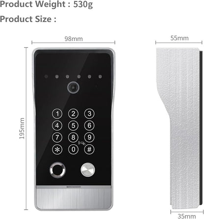 Wired Video Door Phone Apartment Intercom System,10 Inch Touch Monitor with 1080P doorbell,Support Fingerprints, RFID Cards,Passwords,Unlock Motion Detection for Home (2 Doorbell + 3 Monitor)