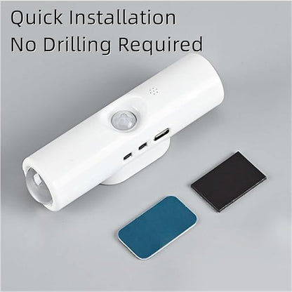 Rechargeable Smart LED Motion Sensor Ambient Light, Punch-Free Smart Sensor Magnetic Rechargeable LED Lights, Color Changing Motion Sensor Light for Stairs, Wardrobe, Cabinet (6, Black-3 Colors)