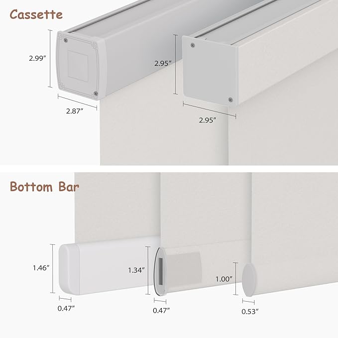 Motorized Roller Blinds with Remote, 100% Blackout Automatic Roller Shades for Bedroom, Bathroom, and Living Room, Customized Size, Ancient Wall Gray