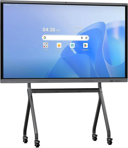 Shiarffe X5 Smart Board with Stand 4K Interactive Whiteboard EDLA-Certified All-in-One Touchscreen Digital Display Built-in 48MP Camera Mics and Speaker for Classrom Hybrid Work
