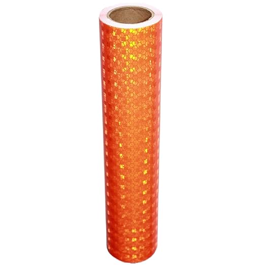 Orange Reflective Tape Outdoor Waterproof 12 inch, High Visibility Warning Industrial Marking Tape, Safety Stickers (11 feet)