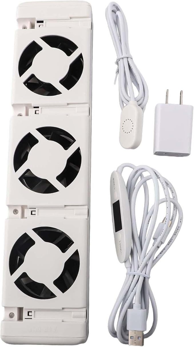 Smart Radiator Fan Heater with 3 Quiet Cooling Fans, Automatic Thermostat Control, Energy-Efficient Warm Air Circulation, Compatible with 50-120cm Radiators, Temperature Display(MXRV-01)