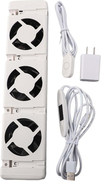 Smart Radiator Fan Heater with 3 Quiet Cooling Fans, Automatic Thermostat Control, Energy-Efficient Warm Air Circulation, Compatible with 50-120cm Radiators, Temperature Display(MXRV-01)