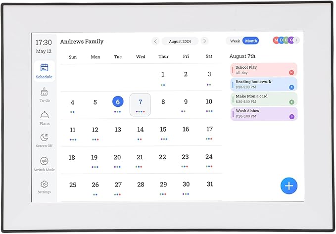 ASHATA 10.1 Inch Smart Digital Calendar, Touchscreen Family Planner with Chore Chart Meal Planner Auto Sync for Outlook, for iCloud, for Home Office Wall Mountable (US)