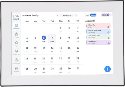 ASHATA 10.1 Inch Smart Digital Calendar, Touchscreen Family Planner with Chore Chart Meal Planner Auto Sync for Outlook, for iCloud, for Home Office Wall Mountable (US)