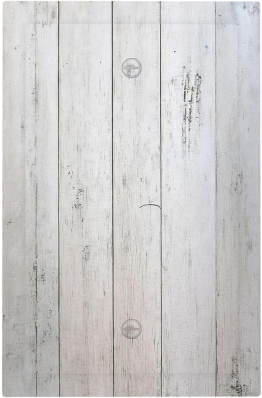 Rustic White Grey Wood Grain Light Switch Cover Plate 1 Gang No Device Blank Decorative Switch Plate Electrical Wall Plates Faceplate for Bedroom Bathroom Decor