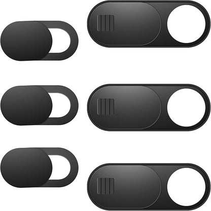 Laptop Camera Cover Slide, Phone Camera Cover Slide, 6 Pack Ultra Thin Webcam Cover Slide for Laptop, Desktop, PC, Tablet, Smartphone, Protect Your Privacy and Security(Black)
