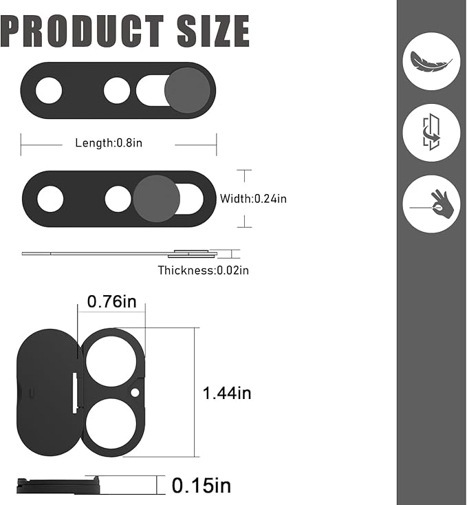 Front Camera Cover Compatible for iPhone 17 with Rear Lens Cover,Protect Privacy and Security But Not Affect Facial Recognition (2Pack) -2025 Updated Version