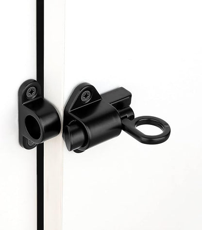 12 Packs Self-Closing Latches，Black Spring Door Lock，Resilient Bolt Latch Aluminum Alloy Safety Automatic Spring Barrel Door Lock with Screws，Used for Wooden Door，Wooden Window and Cabinet etc
