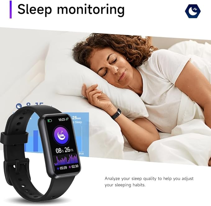 Fitness Trackers,Smart Band 24/7 Health Monitoring,Blood Oxygen Heart Rate Sleep Monitor,Calorie Pedometer Steps Counter Activity watchs/Notifications for iOS/Android
