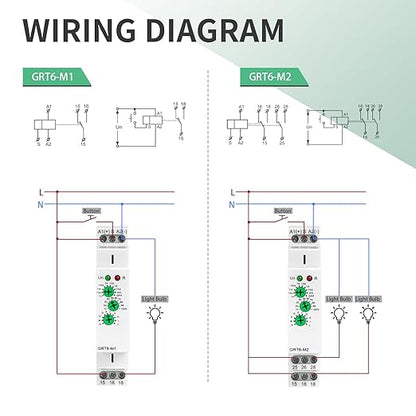 Multifuction Time Relay GRT6 M1 AC 230V with 10 Relay Timer Control Delay Function Mode DIN Rail 10A Electronic Relays of Wide Time Delay Range for 0.1 Seconds to 10 Days