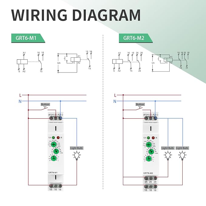 Multifunction Time Relay Module 10A, Adjustable Delay Timer Switch, 0.1s-10 Days Wide Time Range Delay AC230V Factory Automation Time Relay Universal Voltage DIN Rail GTR-6 M2 AC230V