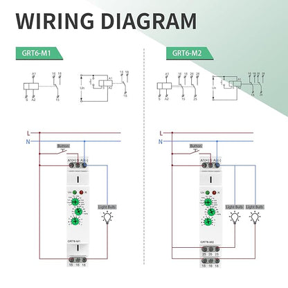 Multifunction Time Relay Module 10A, Adjustable Delay Timer Switch, 0.1s-10 Days Wide Time Range Delay AC230V Factory Automation Time Relay Universal Voltage DIN Rail GTR-6 M2 AC230V