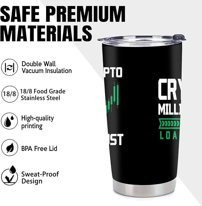 Crypto Gifts for Men - Crypto Stainless Steel Vacuum Insulated Tumbler 20 Oz
