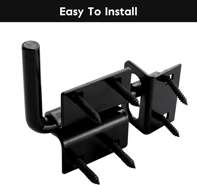 HOME MASTER HARDWARE Heavy Duty Slide Bolt Gate Latch, Sliding Bolt Door Latch Gate Lock Hardware with Padlock Hole, 2 in 1 Barrel Bolt Latch for Wooden Fence/Shed Door/Yard Door/Barn Door, Black